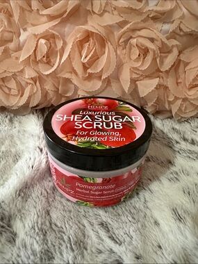 Hempz Pomegranate Shea Sugar Scrub - Black & Pink Jar -NEW